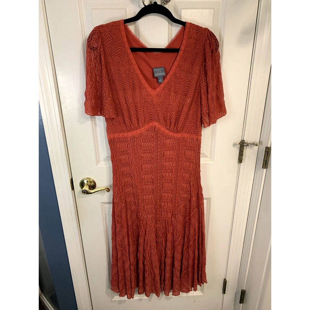 Rabbit Rabbit Rabbit Designs Coral Lace Dress Size 16